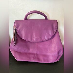 Emma & Sophia Leather Purple Backpack Purse